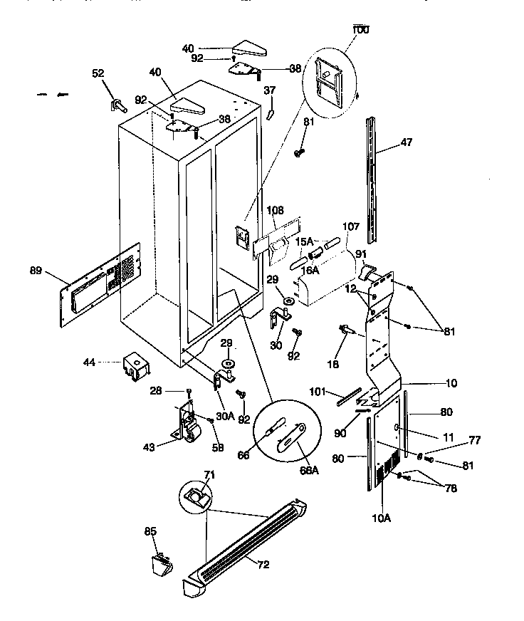 Kenmore 25358687891 cabinet diagram