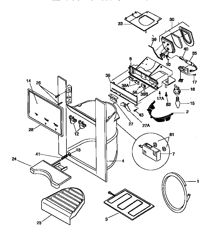 Kenmore 25358687891 ice & water dispenser diagram