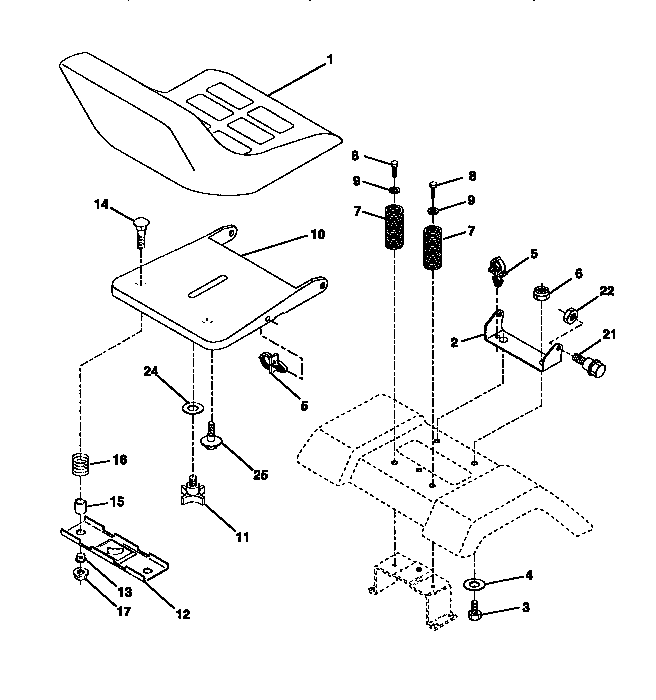 Craftsman 917270613 seat assembly diagram