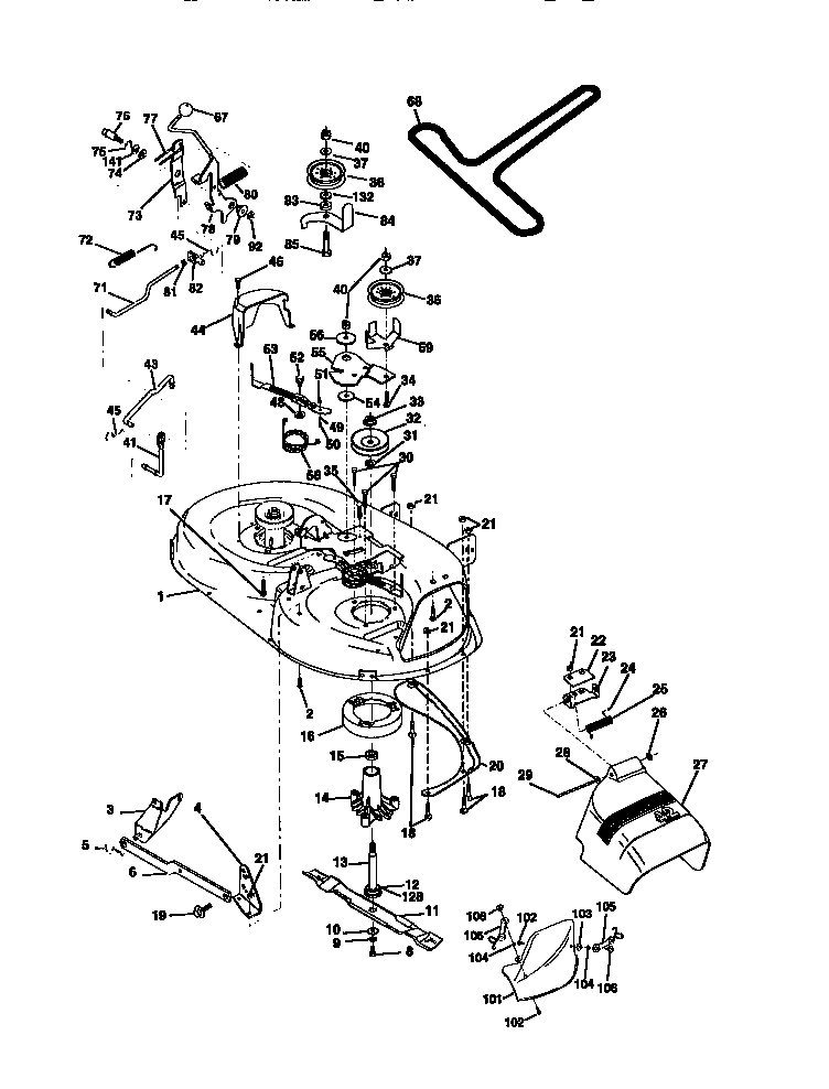 Craftsman 917270613 mower deck diagram