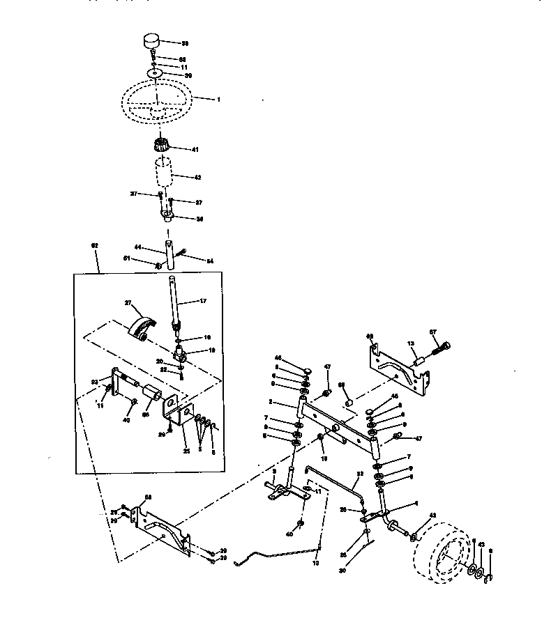 Craftsman 917270642 steering assembly diagram