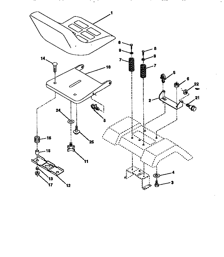 Craftsman 917270642 seat assembly diagram