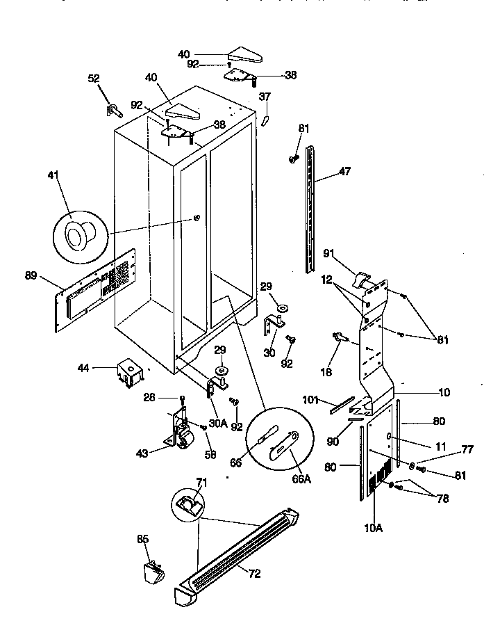 Kenmore 25358085891 cabinet diagram