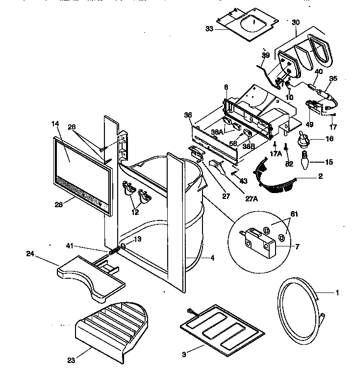 Kenmore 25358085891 dispenser diagram
