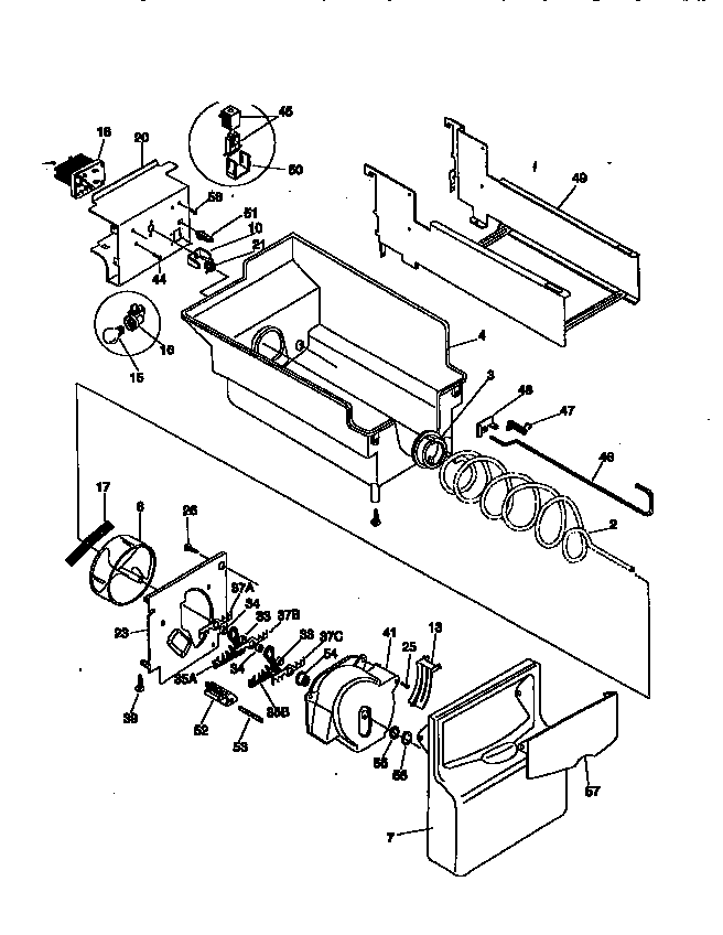 Kenmore 25358085891 ice container diagram