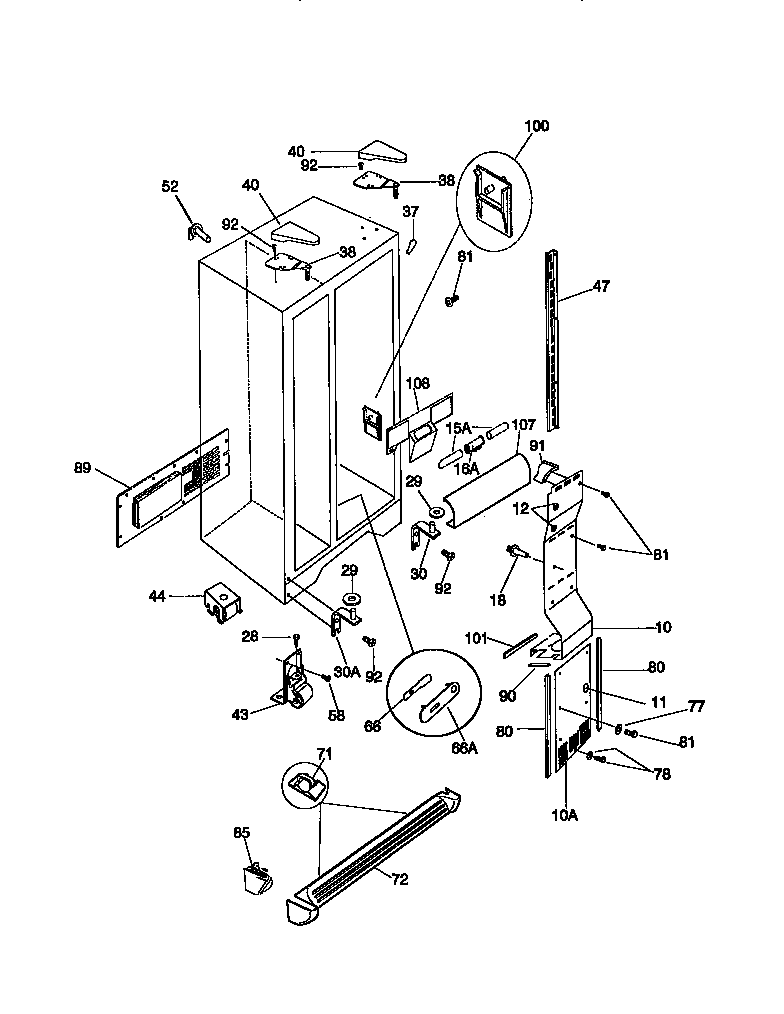 Kenmore 25358682892 cabinet diagram