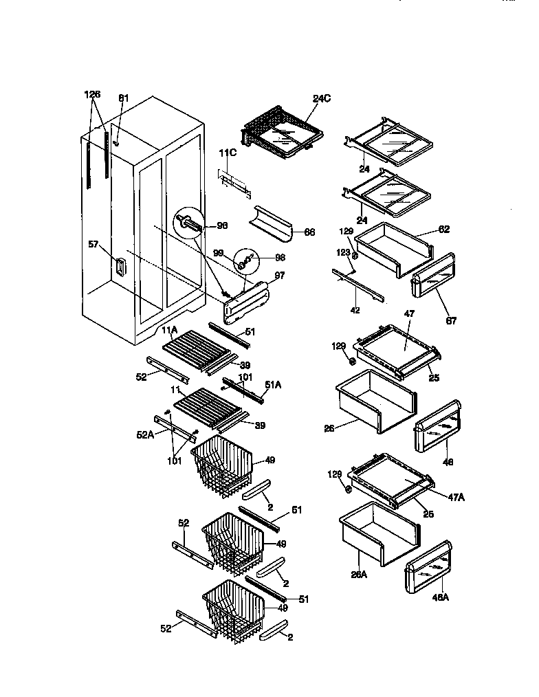Kenmore 25358682892 shelves diagram