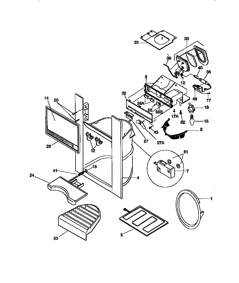 Kenmore 25358682892 dispenser diagram