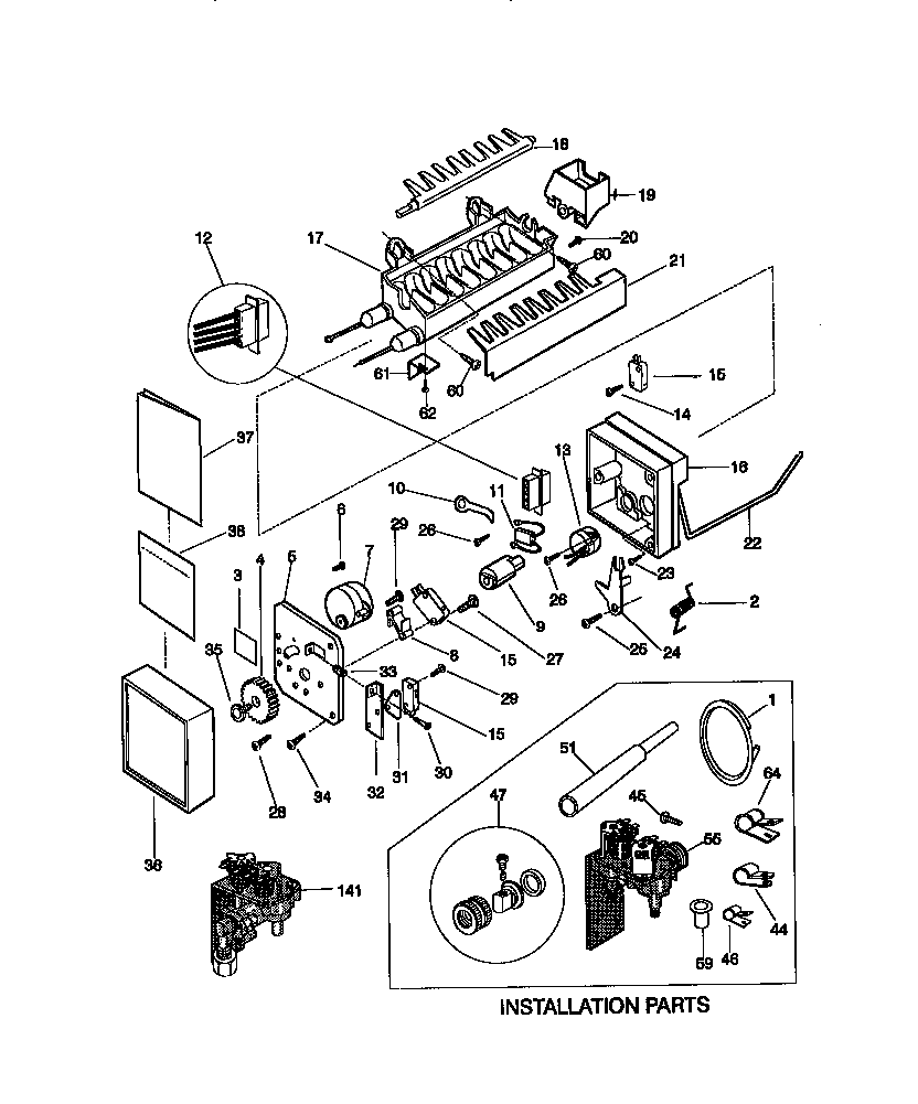 Kenmore 25358682892 ice maker diagram