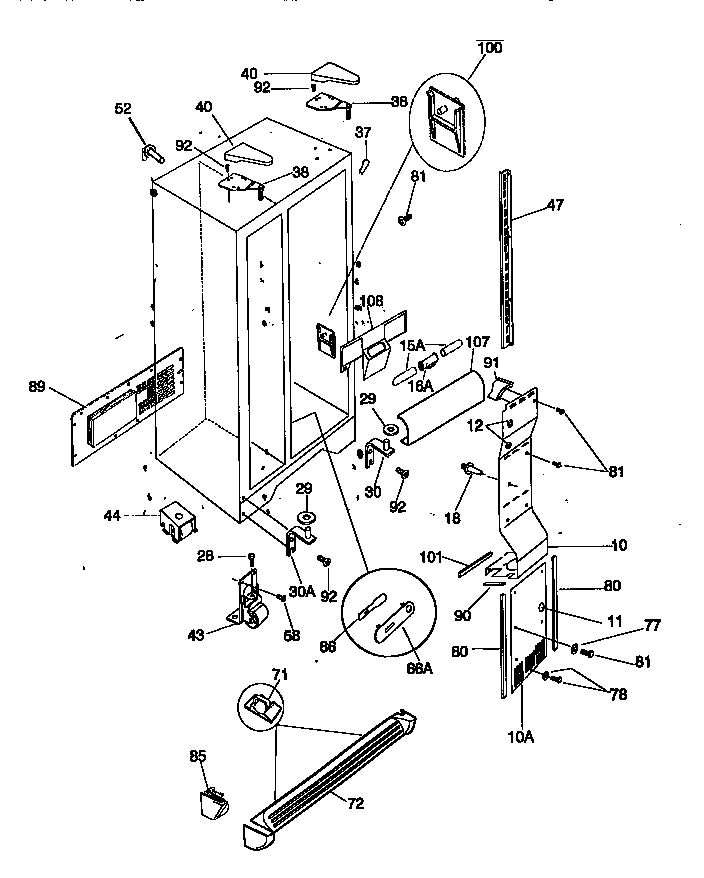Kenmore 25358687892 cabinet diagram