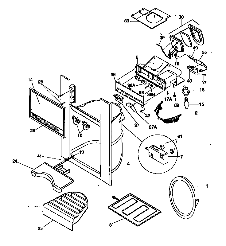 Kenmore 25358687892 dispenser diagram