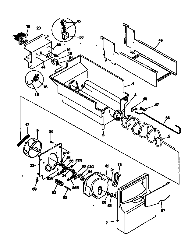 Kenmore 25358687892 ice container diagram