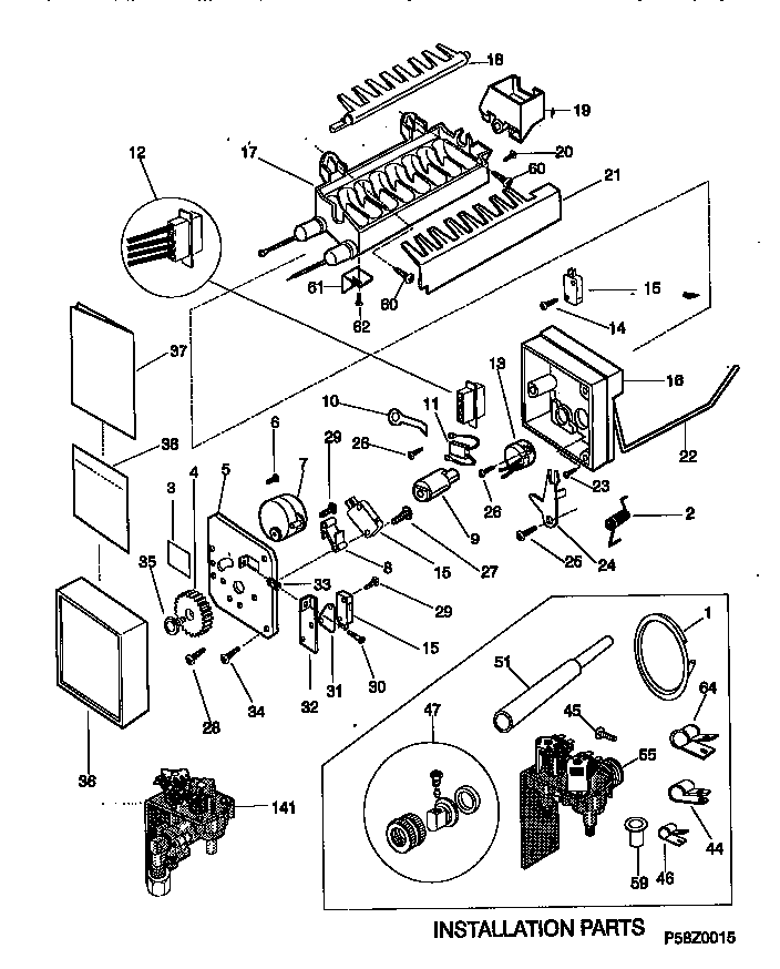 Kenmore 25358687892 ice maker diagram