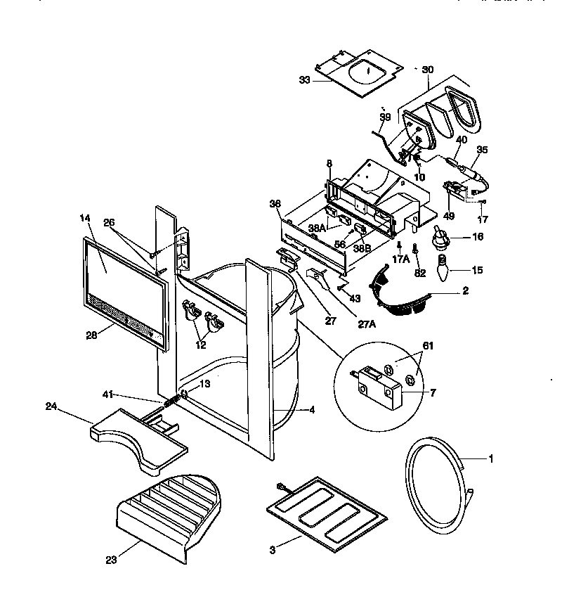 Kenmore 25358087891 dispenser diagram