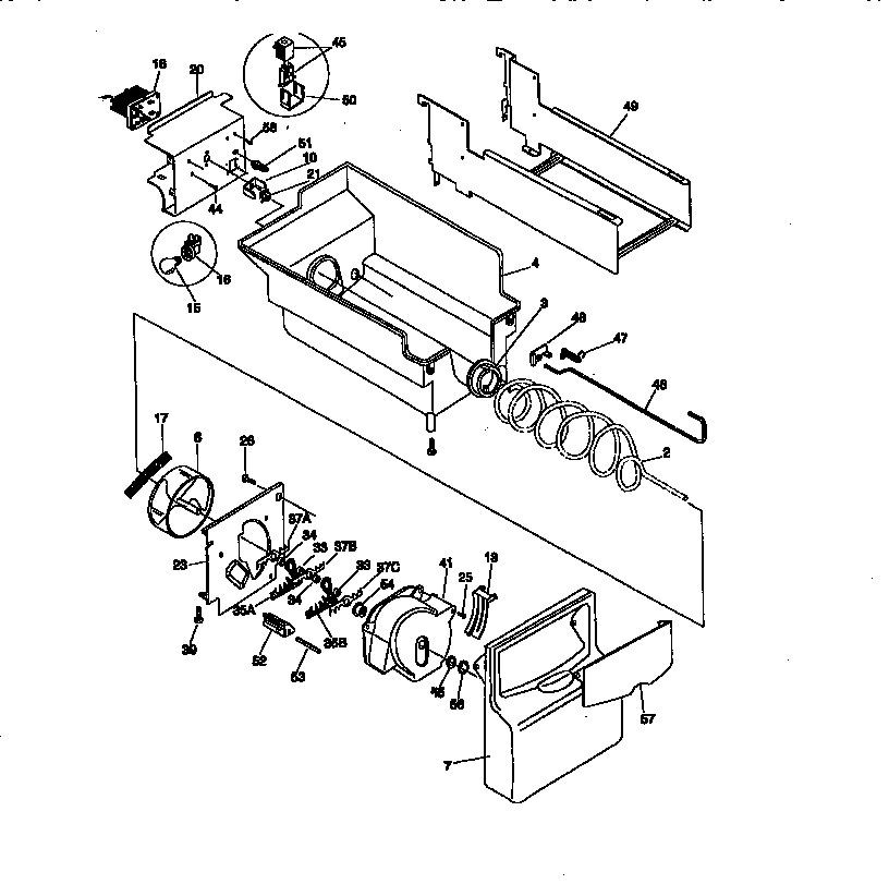 Kenmore 25358087891 ice container diagram