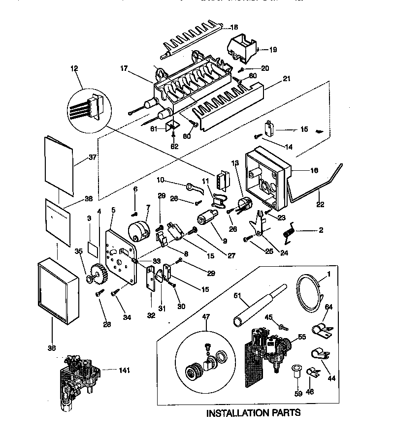 Kenmore 25358087891 ice maker diagram