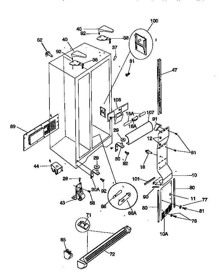 Kenmore 25358685892 cabinet diagram