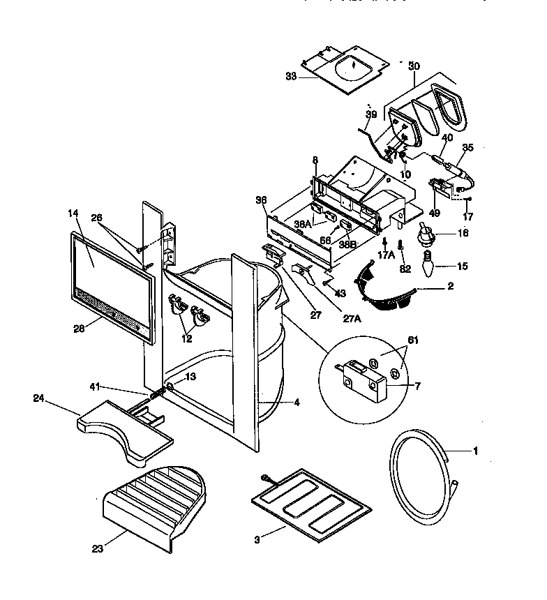 Kenmore 25358685892 dispenser diagram