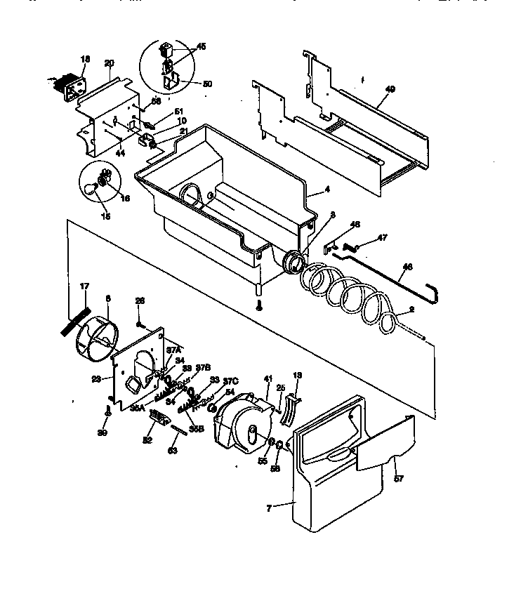 Kenmore 25358685892 ice container diagram