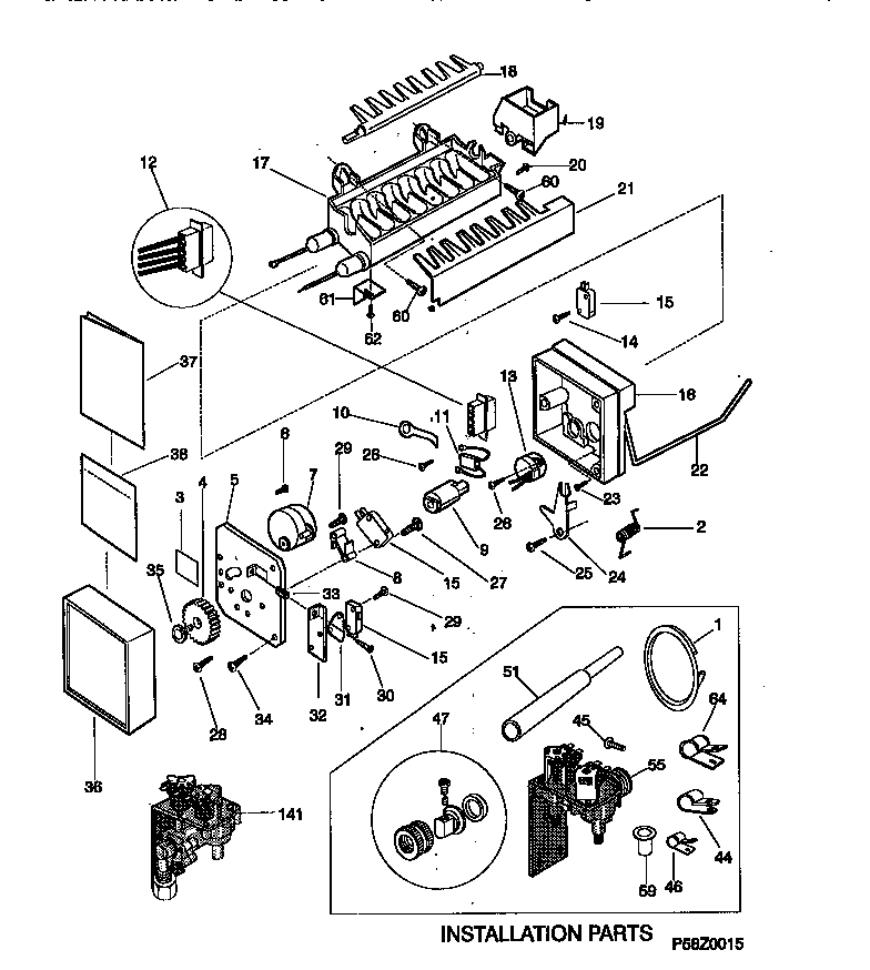 Kenmore 25358685892 ice maker diagram
