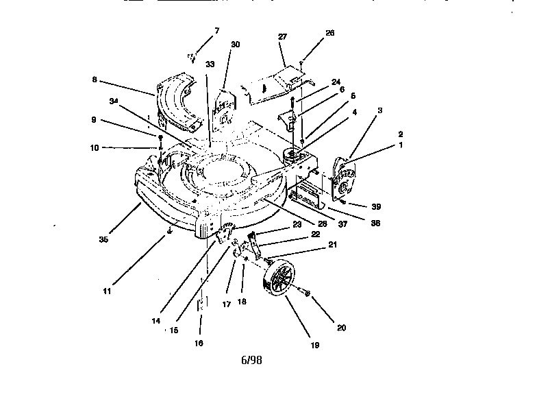 Lawn-Boy 10321-790001 & UP housing assembly diagram