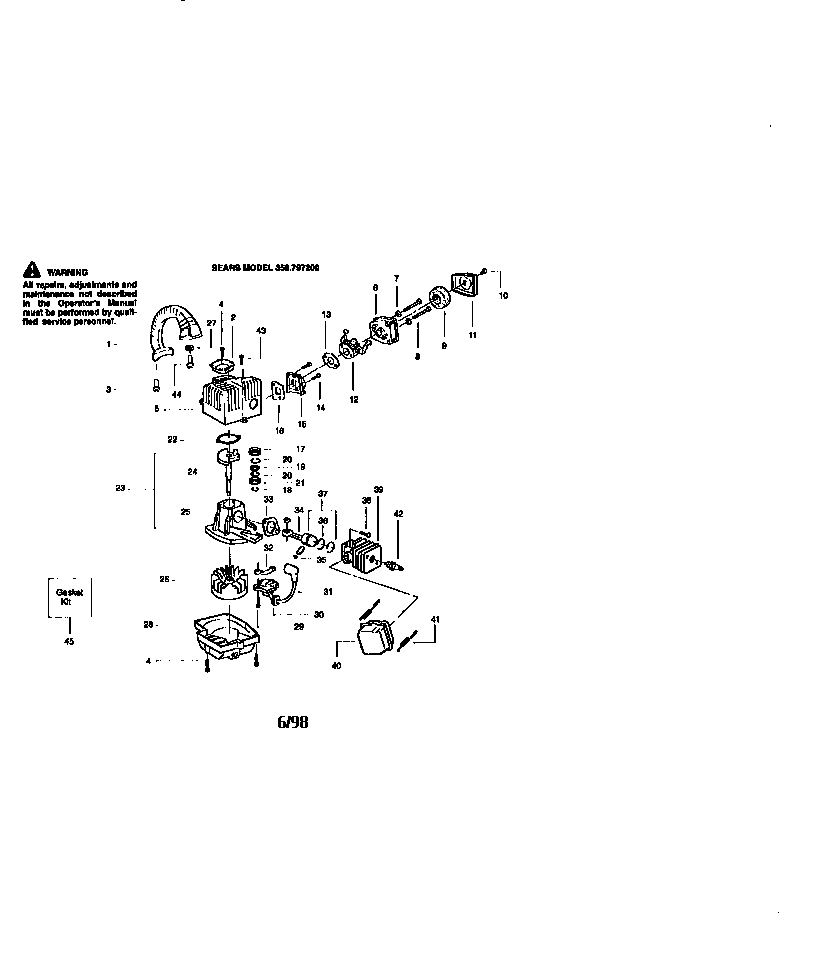 Craftsman 358797200 engine diagram