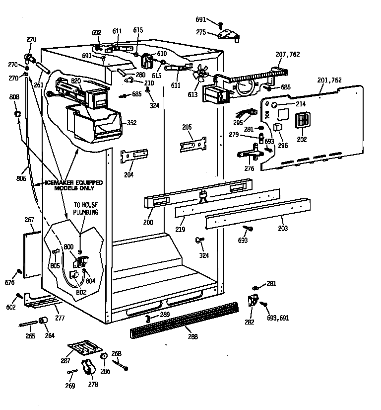 GE TBX18IIBARAA cabinet parts diagram