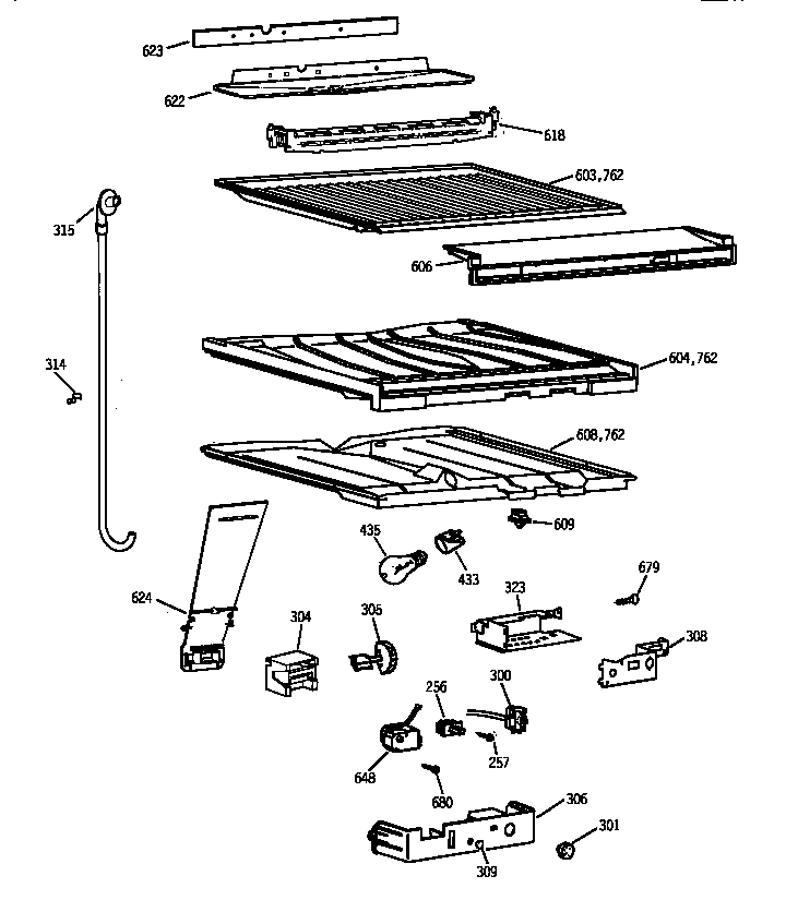 GE TBX18IIBARAA compartment separator parts diagram