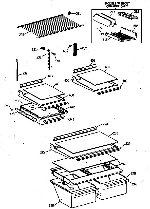 GE TBX18IIBBRWW shelf parts diagram