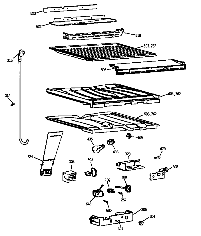 GE TBX18IIBBRWW compartment separator parts diagram