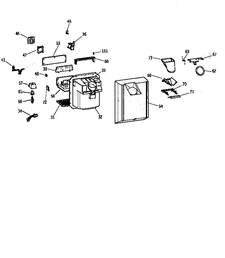 GE TFX20JRBAAA dispenser diagram