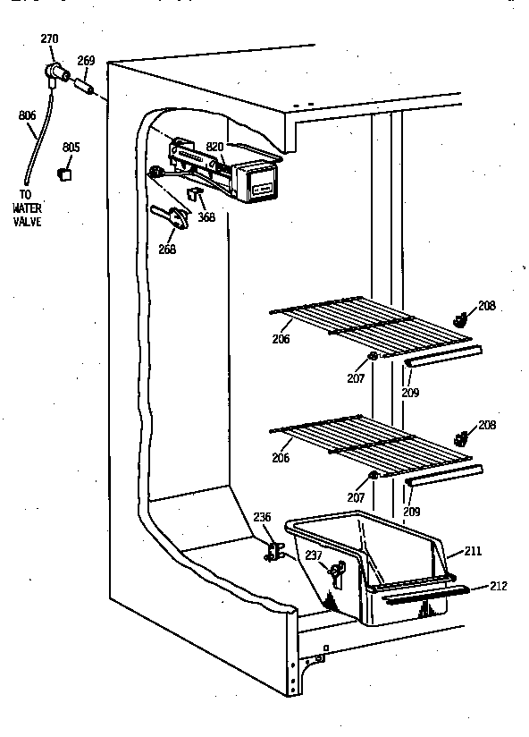 GE TFX20JRBAAA freezer section diagram