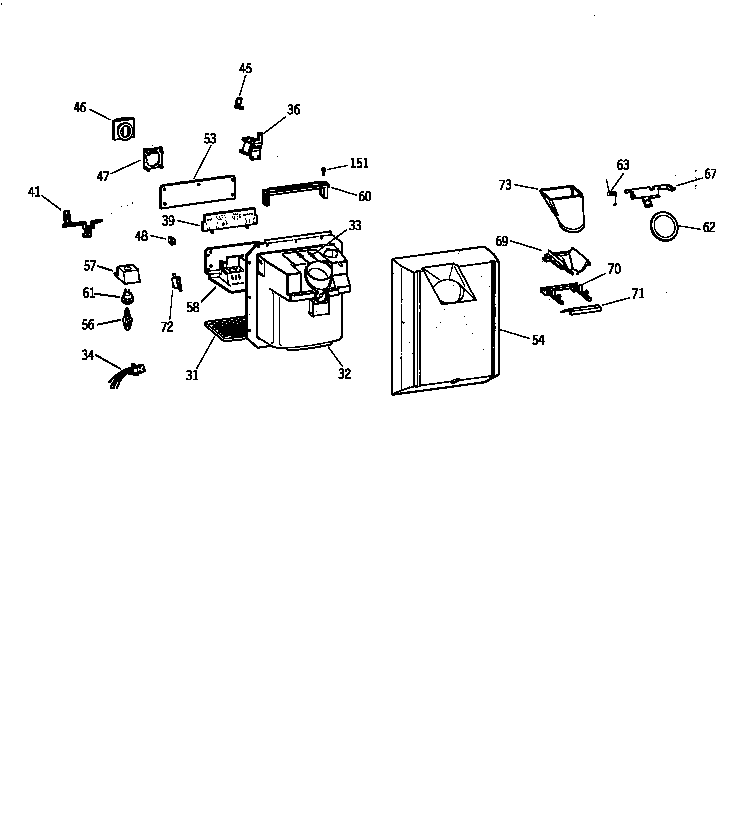 GE TFX20JRBAWH dispenser diagram