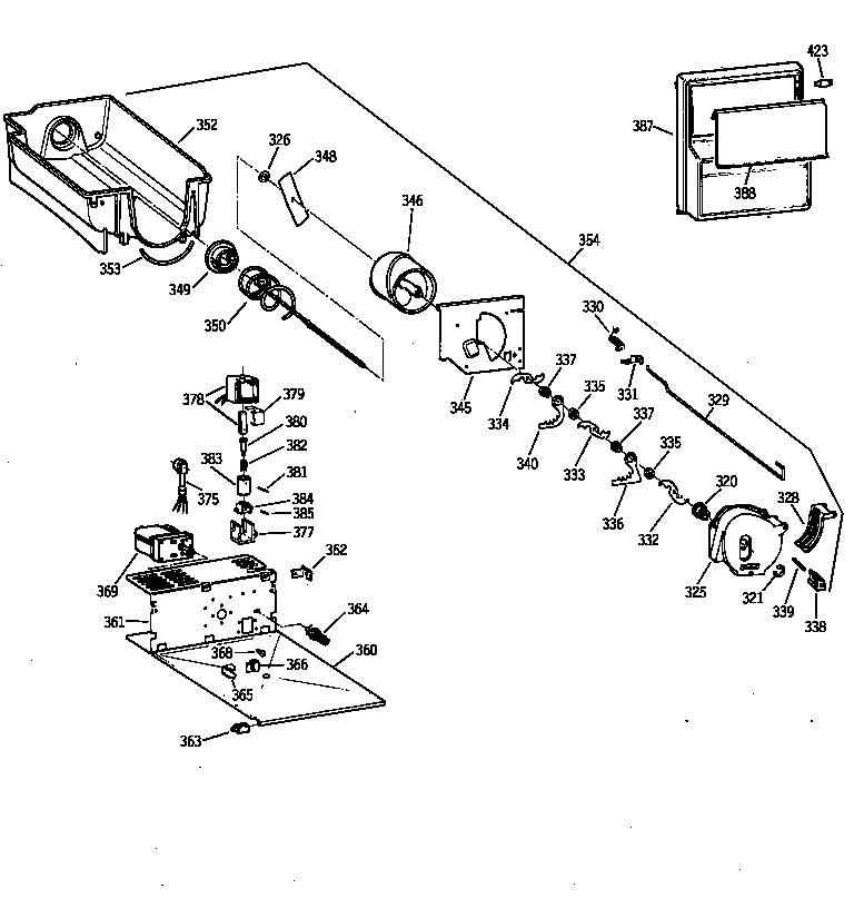 GE TFX20JRBAWH ice bucket diagram