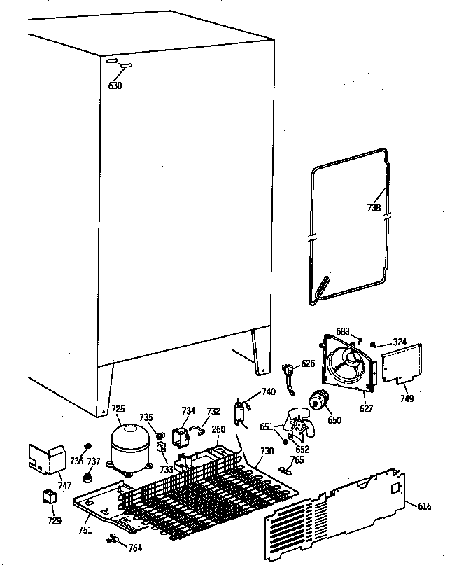 GE TFX20SABAAA unit parts diagram
