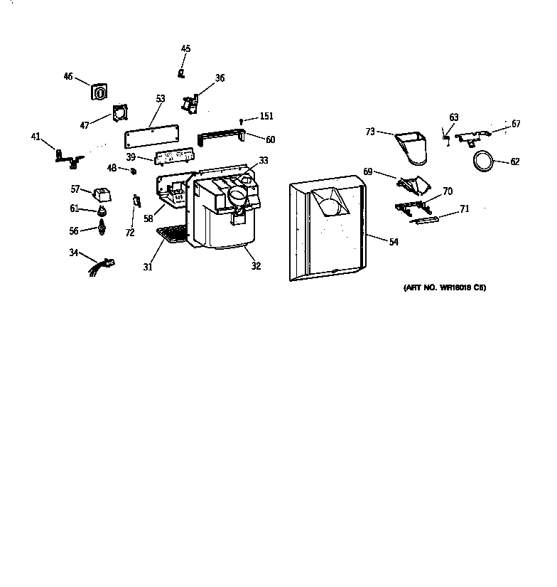 GE TFX22CRBAAA dispenser diagram