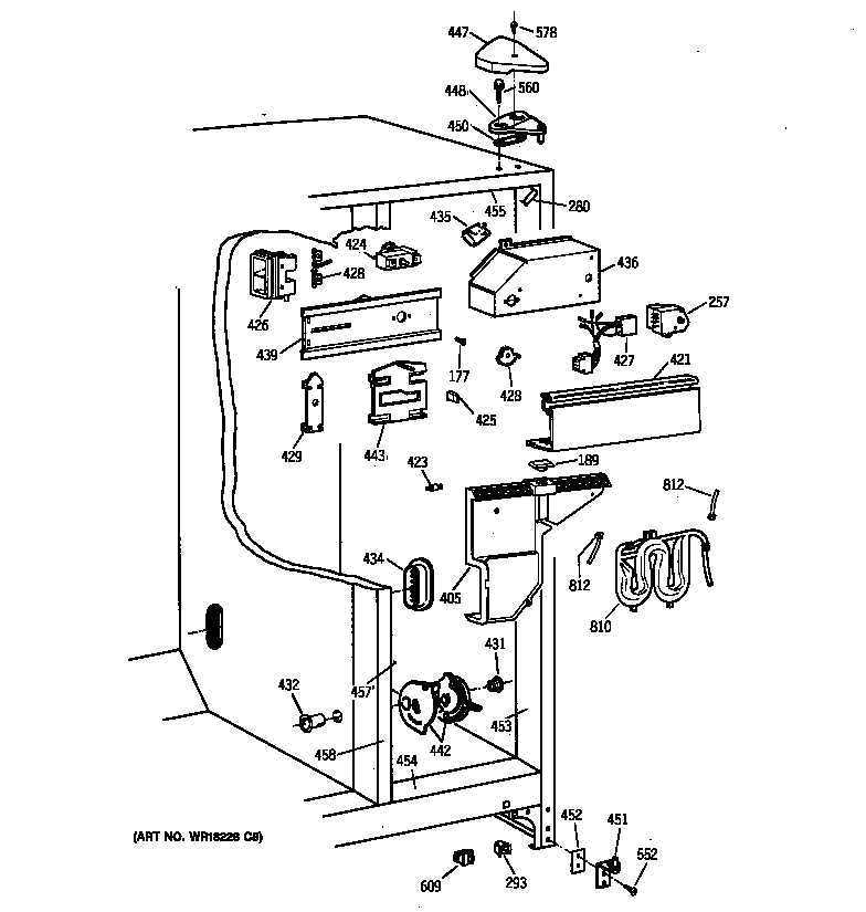 GE TFX22CRBAAA fresh food section diagram