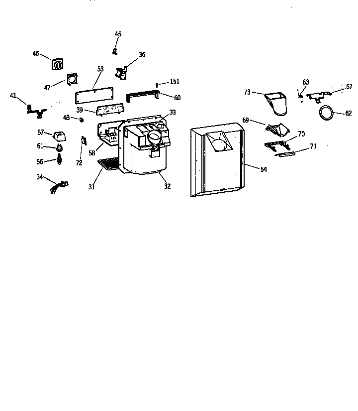 GE TFX22CRBAWW dispenser diagram
