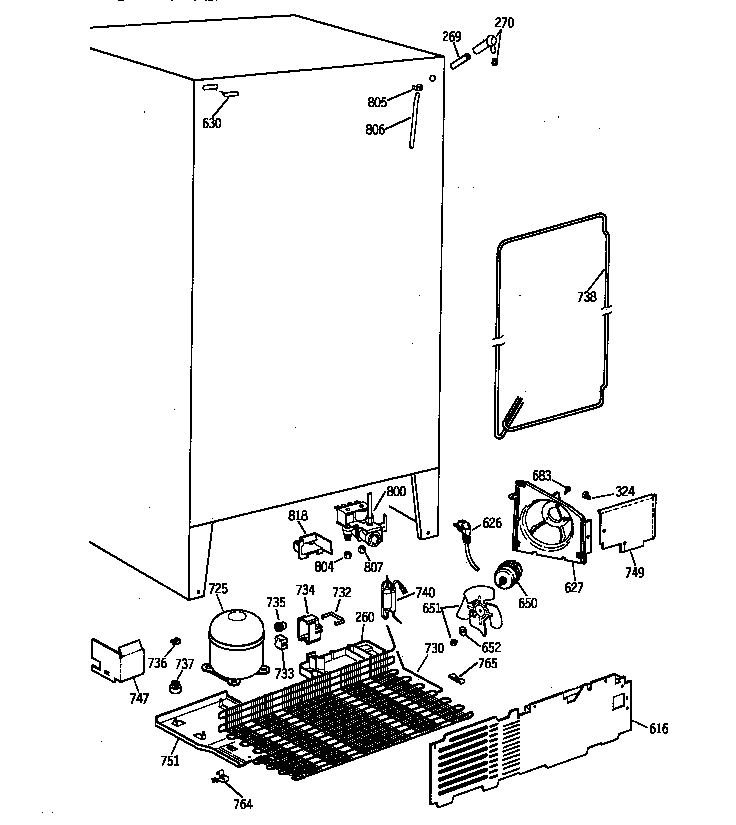 GE TFX22CRBAWW unit parts diagram