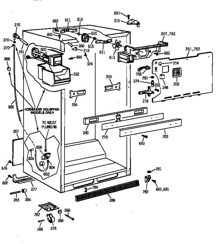 GE TBX18JIBARWW cabinet parts diagram