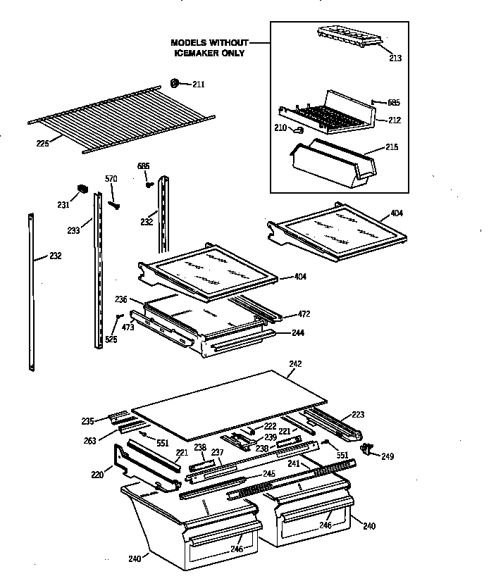 GE TBX18JIBARWW shelf parts diagram