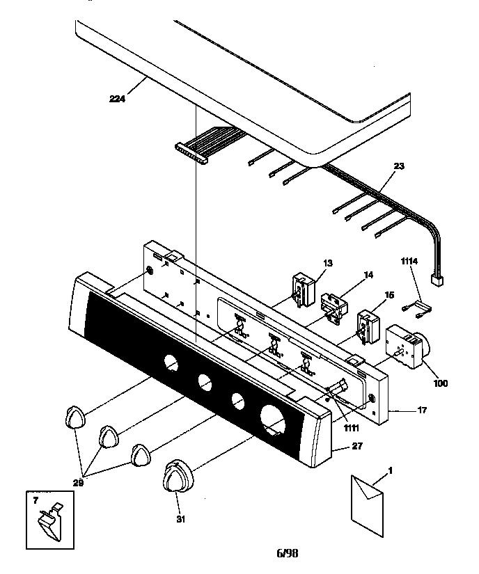 GE DSXH43ET0WB control panel diagram