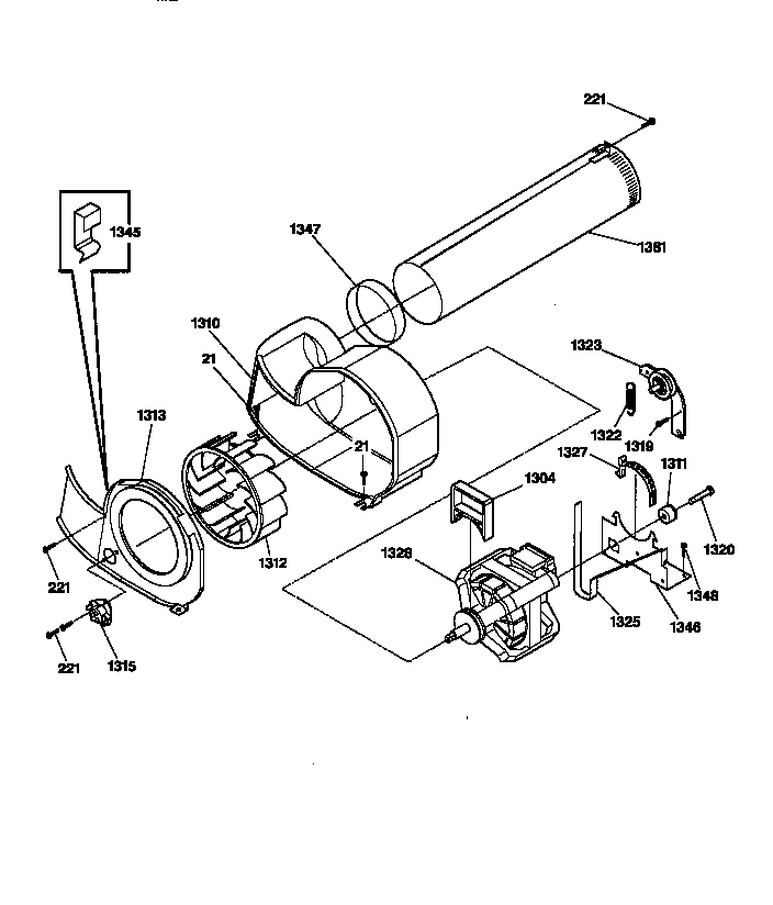 GE DSXH43ET0WB motor diagram