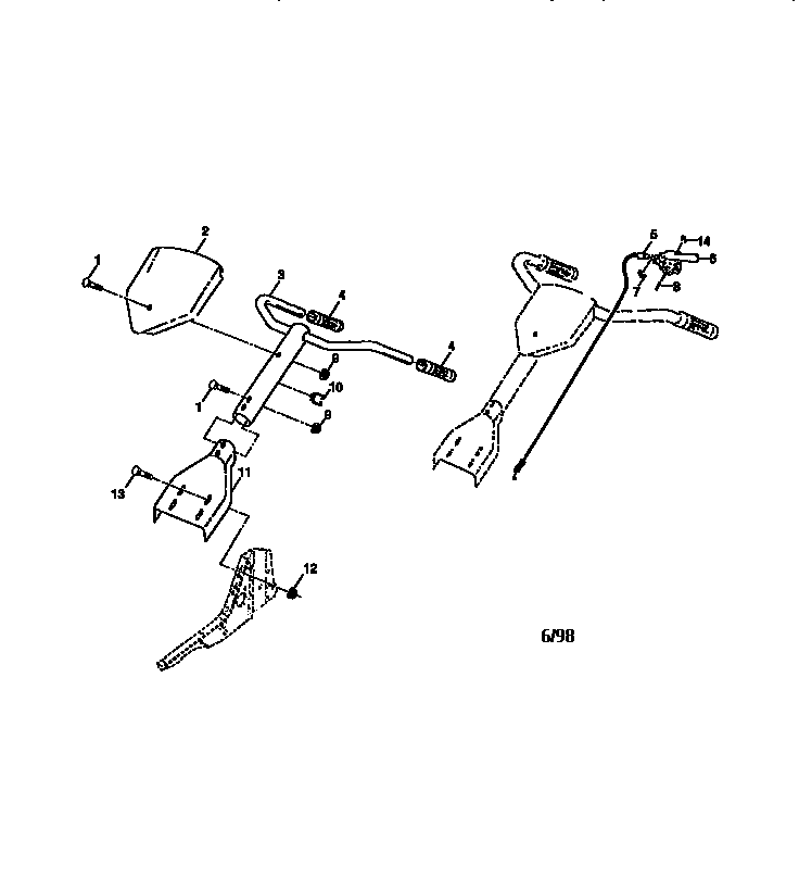 Craftsman 917292302 handle assembly diagram