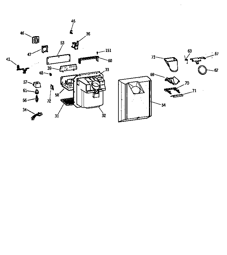 GE TFX22QRBAAA dispenser diagram