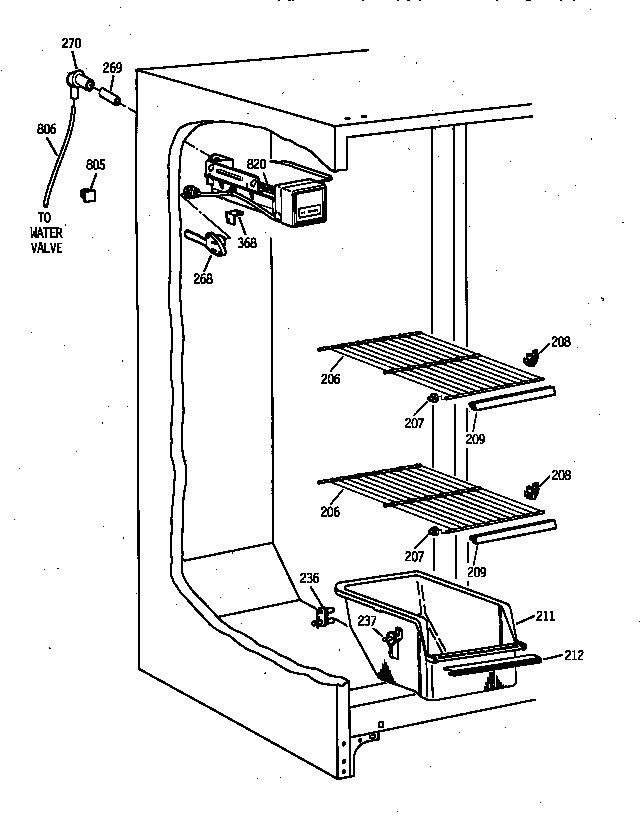 GE TFX22QRBAAA freezer section diagram