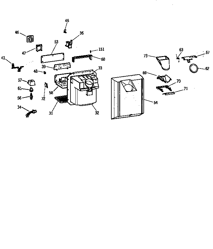 GE TFX22QRBAWW dispenser diagram