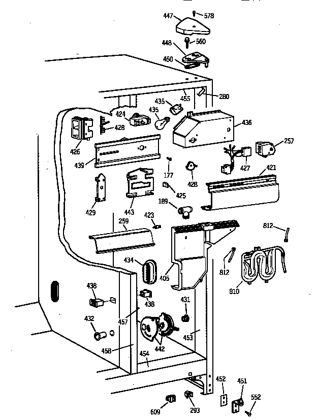 GE TFX25CRBABB fresh food section diagram