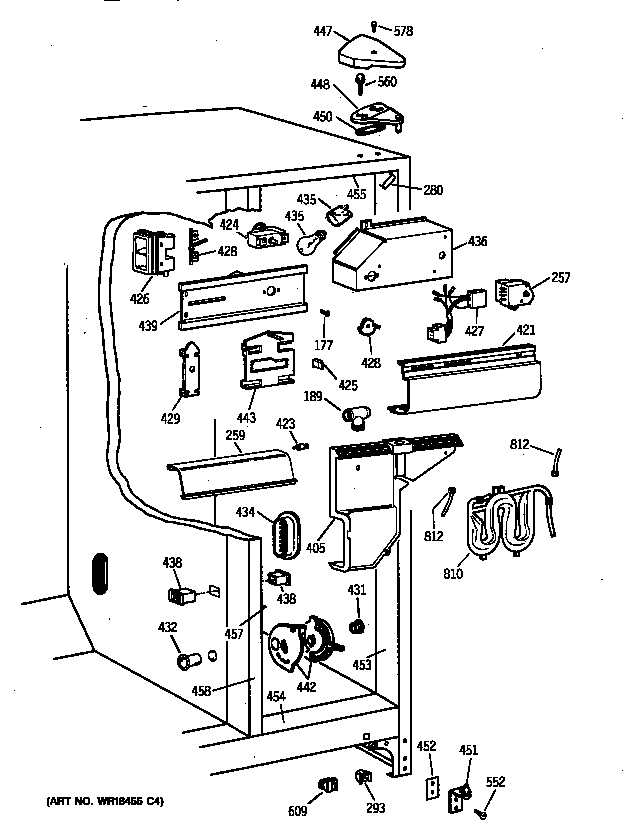 GE TFX25CRBAWW fresh food section diagram