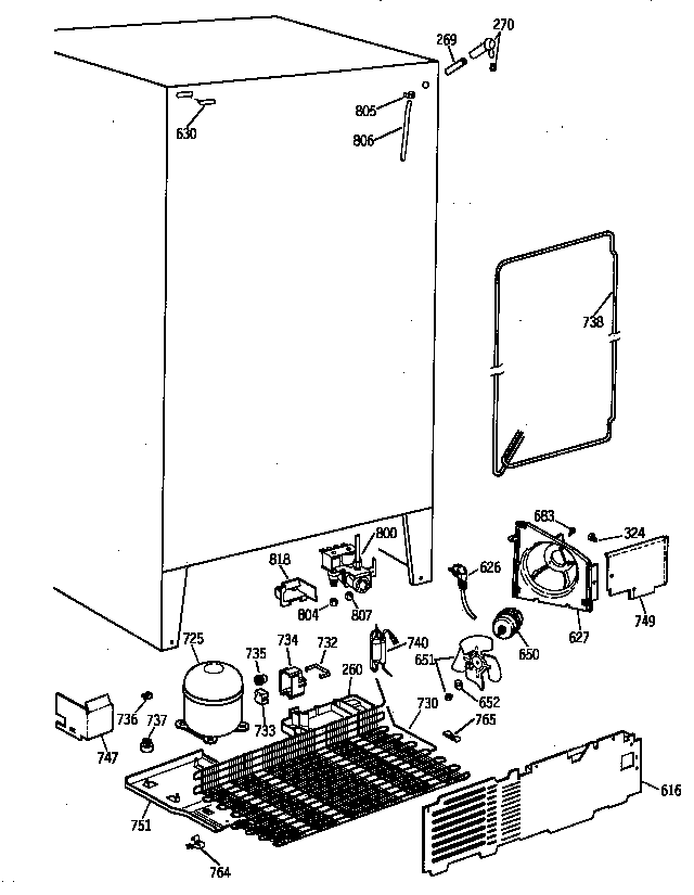 GE TFX25CRBAWW unit parts diagram